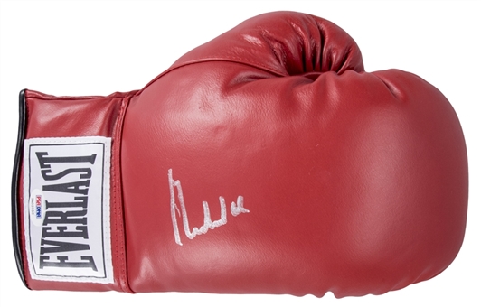 Muhammad Ali Signed Red Everast Boxing Glove - Right Hand (PSA/DNA)